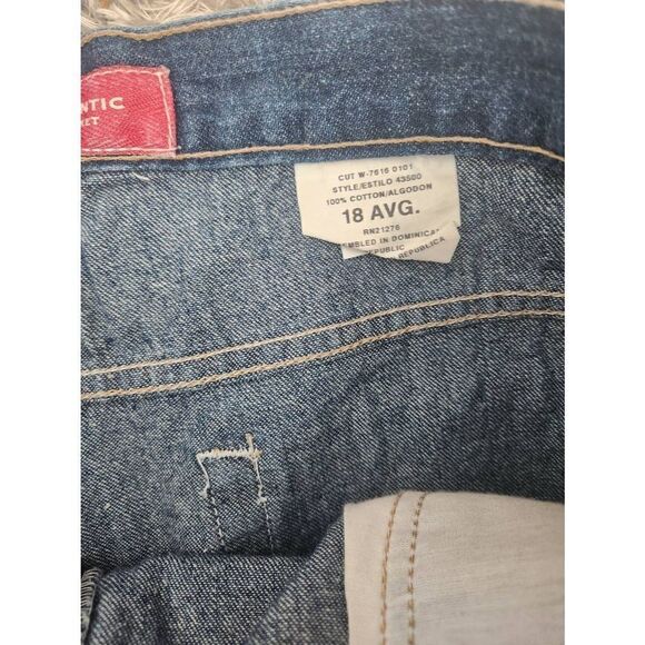 Vintage Baggy Y2K Denim Jean Shirts Plus Size 18 FADED GLORY - Picture 3 of 5